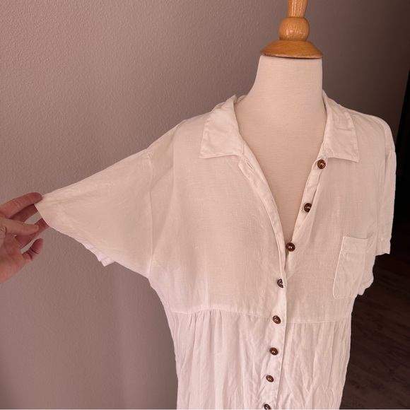 Vintage Kiko Clothing 100% Linen Button Down Maxi Dress - Picture 2 of 8